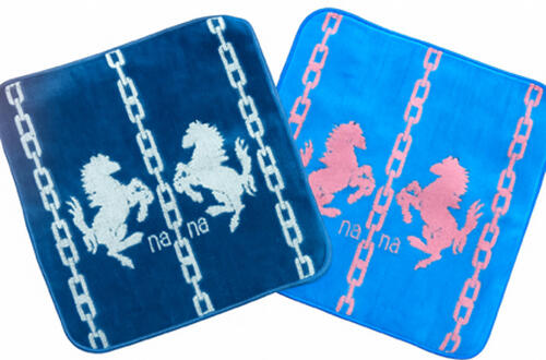 【送料無料】正規品【横浜ナナ 湘南ナナ】nana ミニミニタオル ハンカチ 19×19cm ホース柄 馬 ブルーグ..