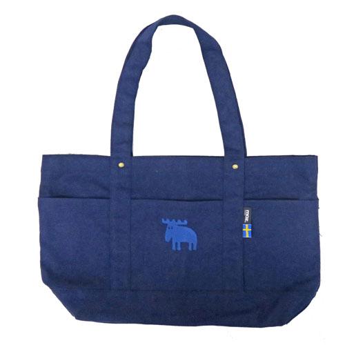 MOZ【フェルグアンドフォルム社】帆布トートバッグ L ブルー（エルク/ヘラジカ/北欧/エコバッグ）[宅配便配送（メール便とネコポスは不可）]【お取り寄せ商品】220922