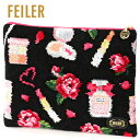 【正規品】FEILER(フェイラー)エターナルヒロイン フラットポーチ ブラック(母の日 誕生日 お祝い ギフト プレゼント 贈り物 化粧ポーチ 小物入れ バッグインバッグ)【メール便対応】【送料無料】(4)