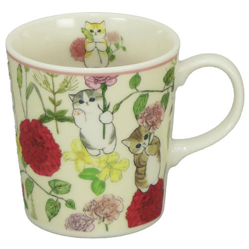 Rakuten - モフサンド＆日比谷花壇 マグ（マグカップ モフサンド 猫 花 母の日 プレゼント）[宅配便配送（メール便とネコポスは不可）]