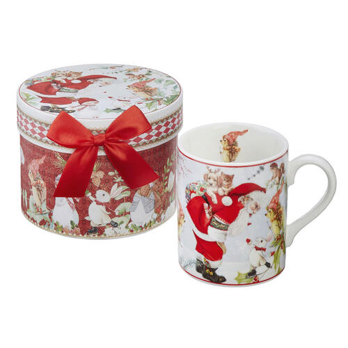 ギフトBOX入り マグカップ クリスマスマグ 36187（ サンタクロース Xmas 動物 アニマル 母の日 カップ 引越祝い 新生活 入学 入園 進級祝い 就職 ギフト 贈り物 プレゼント Christmas クリスマス）[宅配便配送（メール便とネコポスは不可）