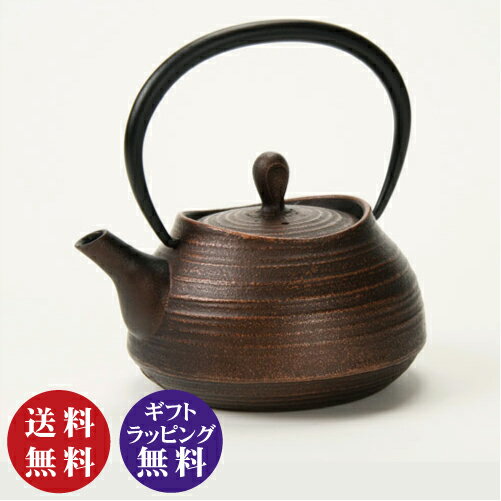 カラフル南部鉄器【壱鋳堂】ティーポット 急須 刷毛目 Hakeme 0.4L カパーブラック(小） 鉄急須(鉄瓶)【送料無料（沖縄県・離島は除く）】【お取り寄せ商品】250110