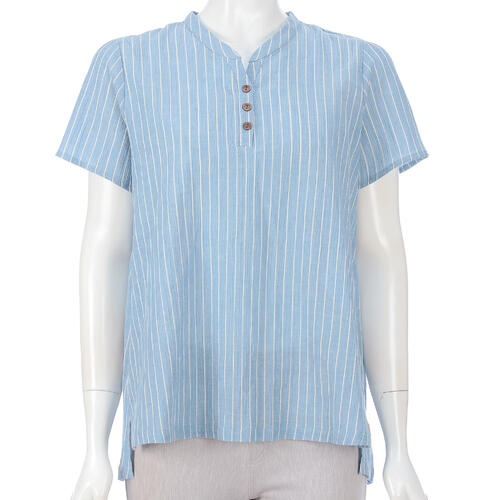 乐天商城 - 【New】TEMPUR テンピュール Qi－Tex ヘンリーネック半袖シャツ レディース 全3色 M・L・LL（ルームウェア 部屋着 パジャマ 新生活 旅行 プレゼント 誕生日 母の日）【メール便対応】1着まで【お取り寄せ商品】
