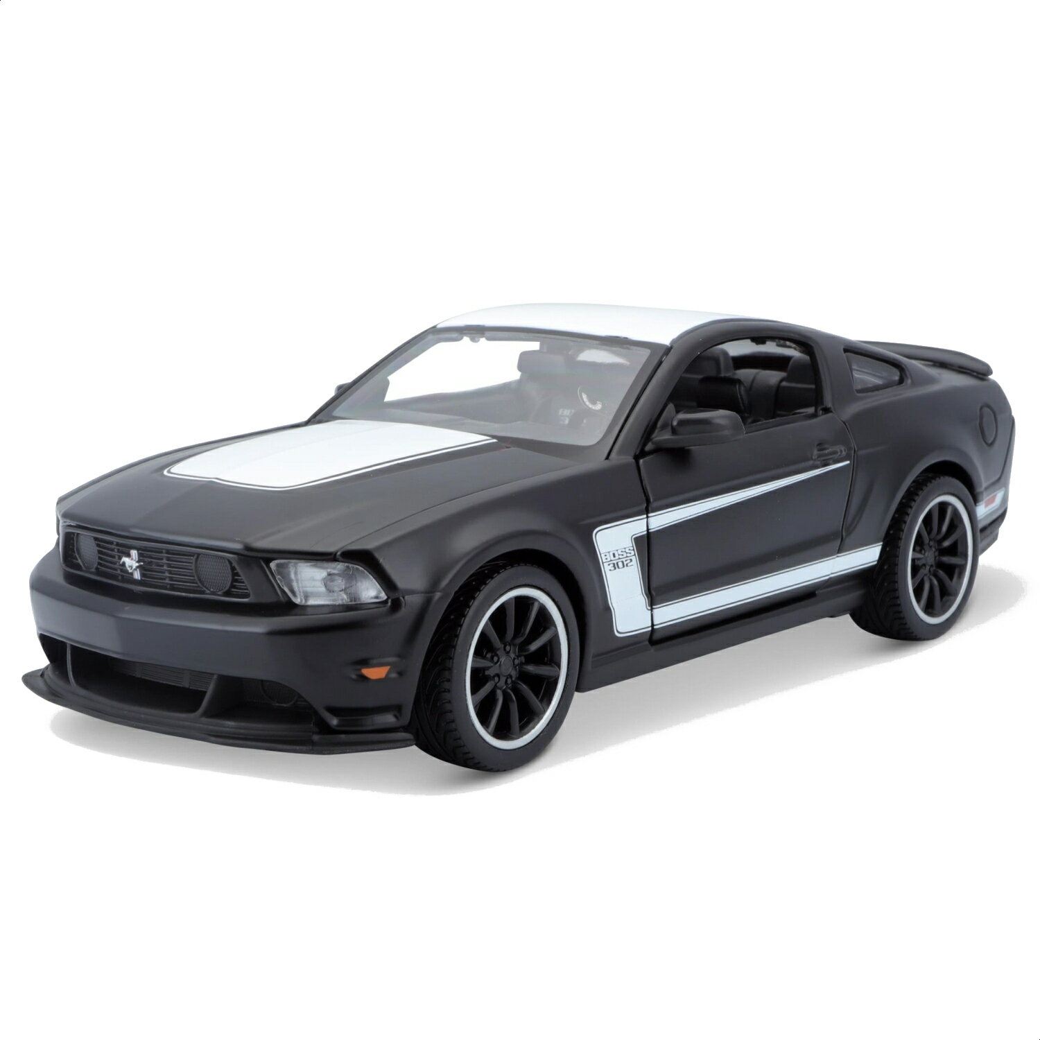 Rakuten - ミニカー 1/24 Maisto フォード マスタング Boss 302 ブラック ホワイト ／ ダイキャスト ダイカスト モデルカー 完成品 マイスト コレクション インテリア プレゼント スケールモデル ディスプレイ