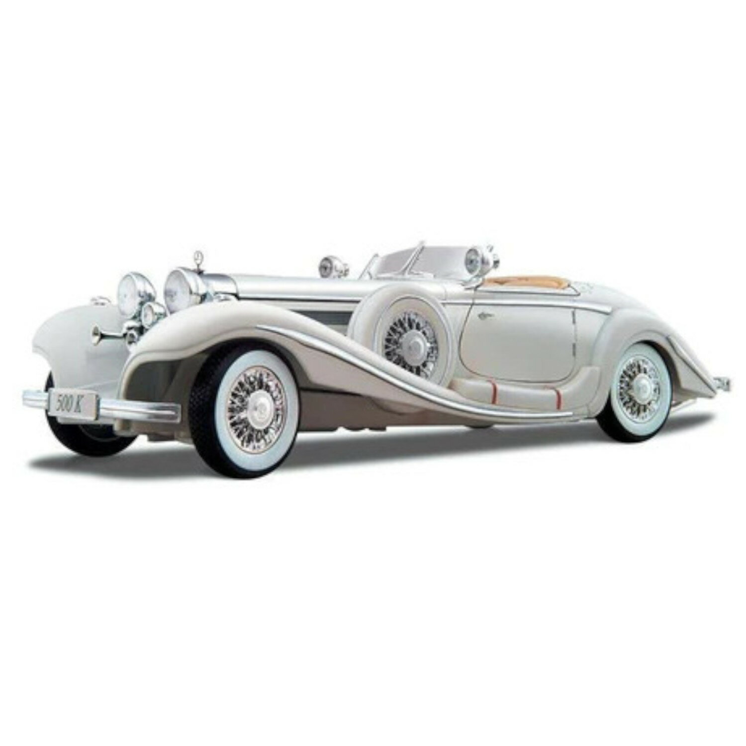 Maisto（マイスト） 1/18 1936 メルセデス・ベンツ 500 K ホワイト ／ グッツ クラシックカー 旧車 レース インテリア おもちゃ オモチャ おすすめ プレゼント プレミア ダイキャストカー ダイキャスト モデルカー ミニカー 車 完成品のサムネイル
