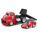 Maisto(マイスト)1/64 マッスルトランスポーター 1950 フォード COE /1965 シェルビー デイトナ クーペ - レッド / レース グッツ...