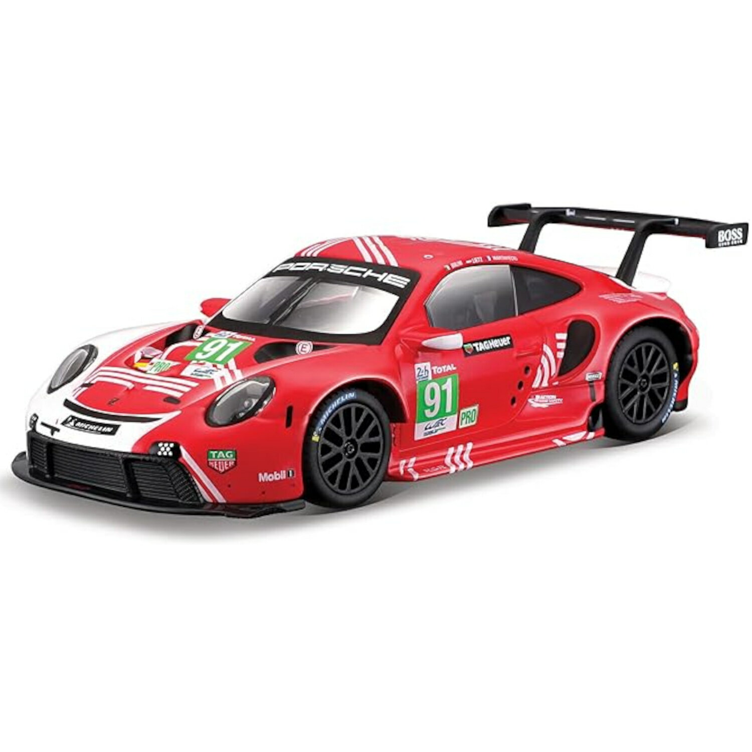 Bburago（ブラーゴ） 1/24 ポルシェ 911 RSR 2020 ( 91) ホワイト/レッド ル マン ／ スーパーカー スポーツカー レース グッツ インテリア おもちゃ オモチャ おすすめ プレゼント プレミア ブラゴ ブラゴー ダイキャストカー ダイキャスト モデルカー ミニカー 車 完成品