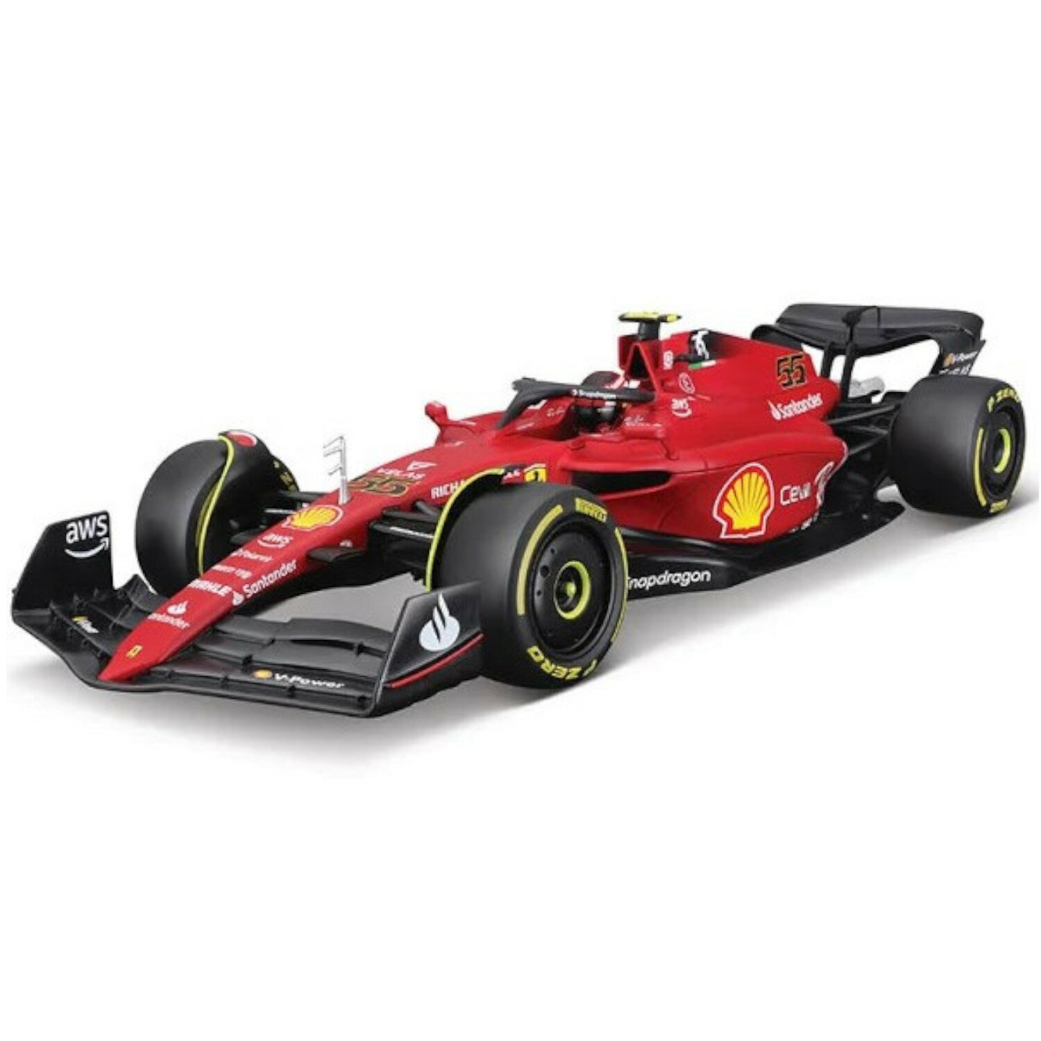 Bburago（ブラーゴ） 2022モデル 1/43 シグネチャー シリーズ フェラーリ F1-75 55 カルロス サインツ （ドライバー付き）／ レッド F1 レース レーシング グッツ おもちゃ プレゼント ブラゴ ブラゴー ダイキャストカー ダイキャスト モデルカー ミニカー 車 完成品