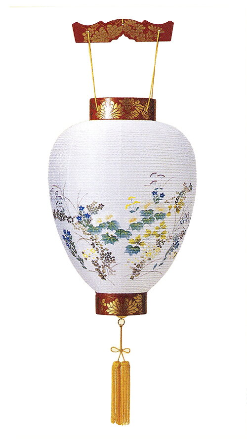 Bon Paper Lanterns - 【お盆提灯・盆ちょうちん】【吊り提灯】「岐阜提灯」ウルミ蒔絵 【20時間電池付】【盆提灯】【初盆】