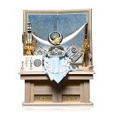 【武将兜】【コンパクト収納兜】コンパクト収納 10号白鉢上杉謙信公兜二曲屏風収納飾:龍玉作《付属品付》【五月人形】【兜飾り】