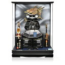 【五月人形】【武将鎧】4号燻銀伊達政宗公鎧アクリルケース飾《オルゴール付》:嘉房作【端午の節句】【兜ケース飾り】