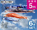 【鯉のぼり家紋名入サービス】【庭園鯉のぼり】5m銀河鯉のぼり6点セット 無料家紋・名入れ【鯉幟】【こいのぼり】