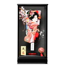 【江戸勝】【押絵羽子板】羽子板 15号春彩:京友禅桜柄振袖押絵羽子板:江戸勝作【羽子板ケース】【正月飾】