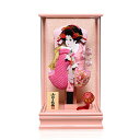 【押絵羽子板】羽子板10号縮緬/桜柄金襴振袖押絵羽子板:パールピンク手毬付アクリルケース;伏見屋監修【羽子板ケース】