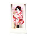 【初正月羽子板】羽子板9号夢鹿の子&薄桃色金襴押絵羽子板:パールホワイトアクリルパノラマケース;伏見屋監修【額入羽子板】【正月飾】