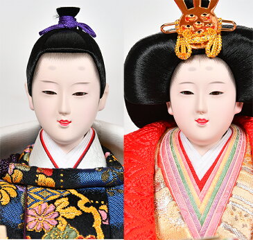 【雛人形】【十五人飾】【七段飾】万葉雛漆木製段:京風十番親王三五十三人揃 伏見屋監修【杢製七段】【ひな人形】