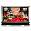 【アクリル雛ケース】【雛ケース】華芥子親王ケース:京華作:黒塗ケース【雛人形】【親王飾】