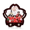 【ひなケース5人飾】SAKURA花梨塗さくら型5人飾アクリルケース:伏見屋監修【雛人形】【ひな人形】