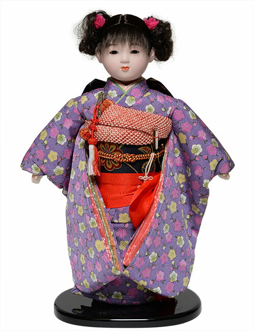 【雛人形】【市松人形】13号市松：縮緬衣装【カール】：翠華作【ひな人形】【浮世人形】