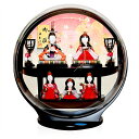 【雛人形】【木目込ケースお雛様】木目込人形:ドーム型雛:雅秀作【龍村織物】