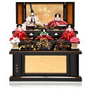 【雛人形収納飾】【5人・官女付】京十一番親王柳官女:紅溜塗:平安優香作【雛人形】【ひな人形】