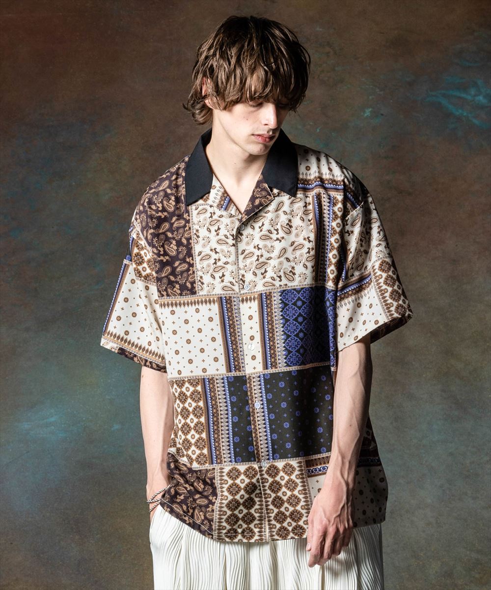 glamb グラム　Patchwork Scarf Shirt パッチワークスカーフシャツのサムネイル