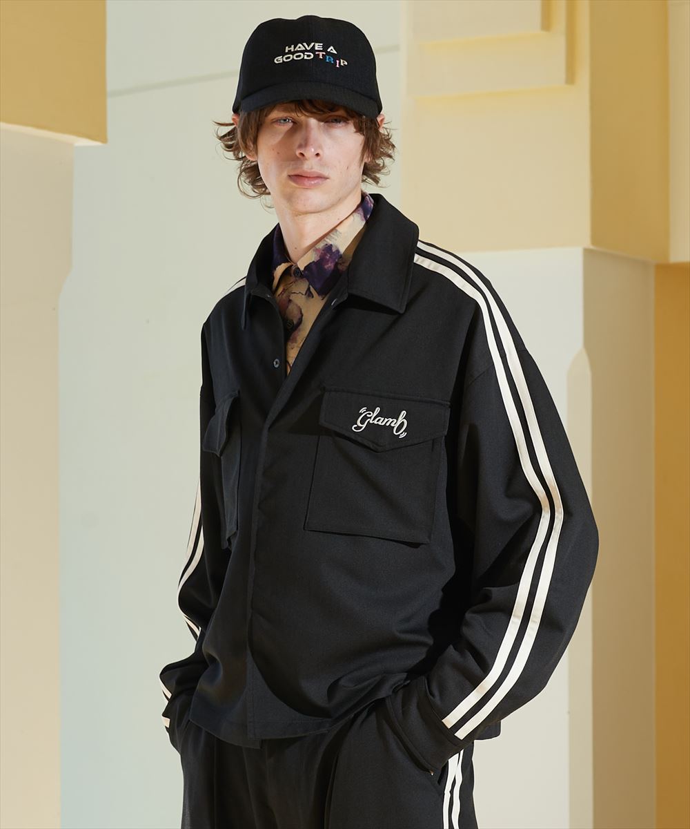 glamb グラム　Line Jersey Shirt ラインジャージシャツ