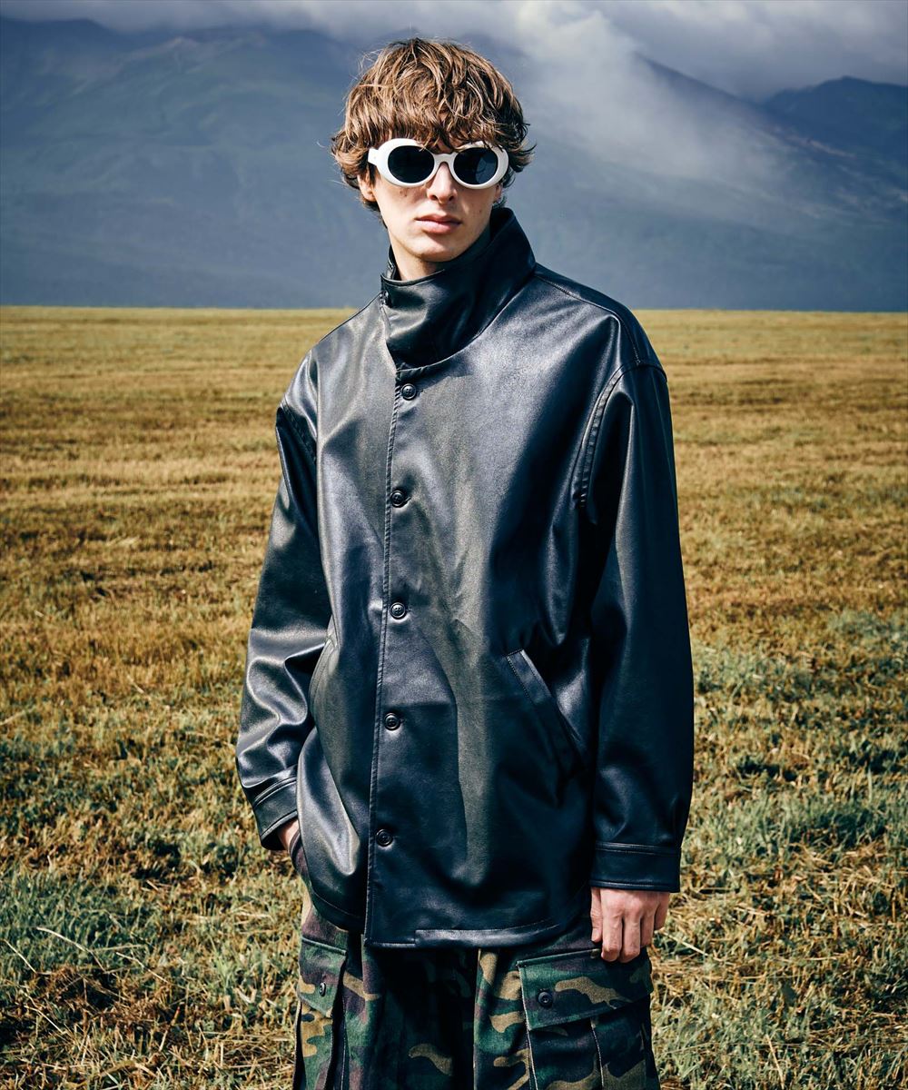 glamb グラム　High Neck Leather Shirt / ハイネックレザーシャツ