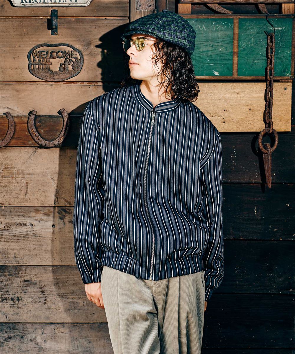 Rakuten - glamb グラム　Stripe Blouson Shirt / ストライプブルゾンシャツ