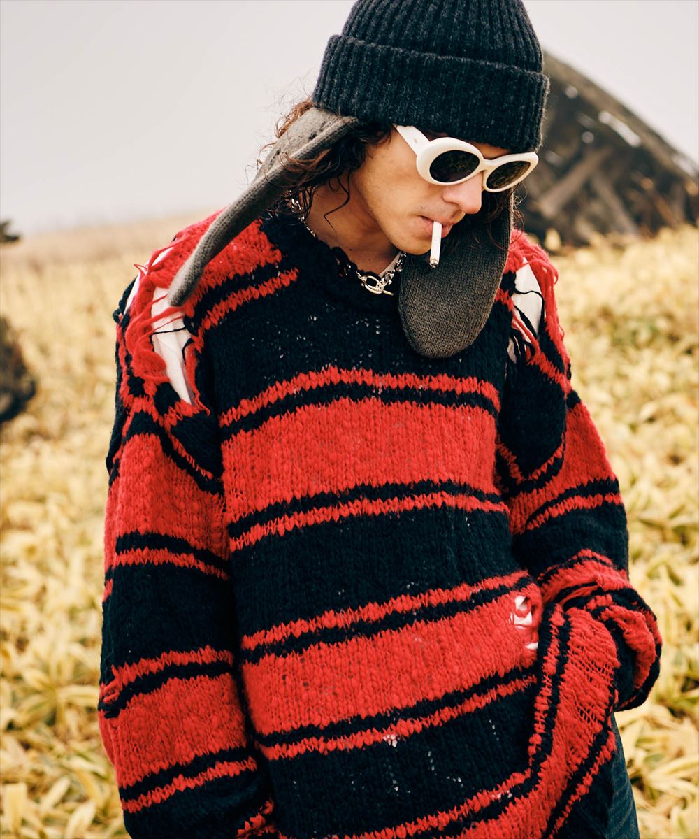Rakuten - Damage Pullover Knit / ダメージプルオーバーニット　glamb グラム