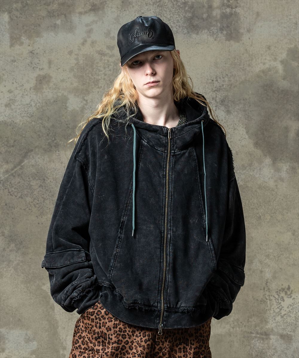 Rakuten - glamb グラム　Distorted High Neck Hoodie / ディストーテッドハイネックフーディ
