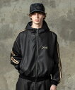 glamb グラム Synth Leather Hooded Track Jacket / シンセレザーフーデッドトラックジャケット