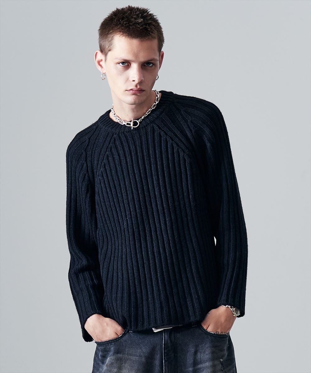 Rakuten - Blue Noise Low Gauge Rib Knit / ブルーノイズローゲージリブニット　glamb グラム