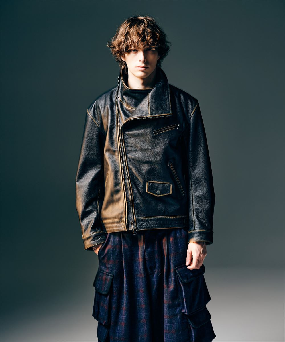 High Neck Leather Jacket / ハイネックレザージャケット glamb グラム