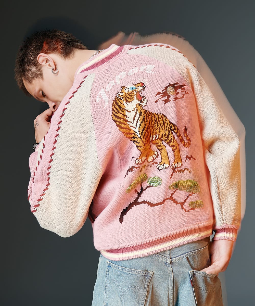 Rakuten - Peace Tiger Knit Ska Jumper / ピースタイガーニットスカジャンパー　glamb グラム