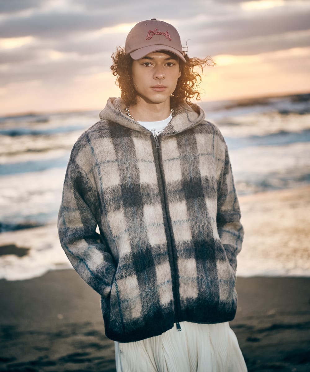 Rakuten - Check Knit Hoodie / チェックニットフーディー　glamb グラム