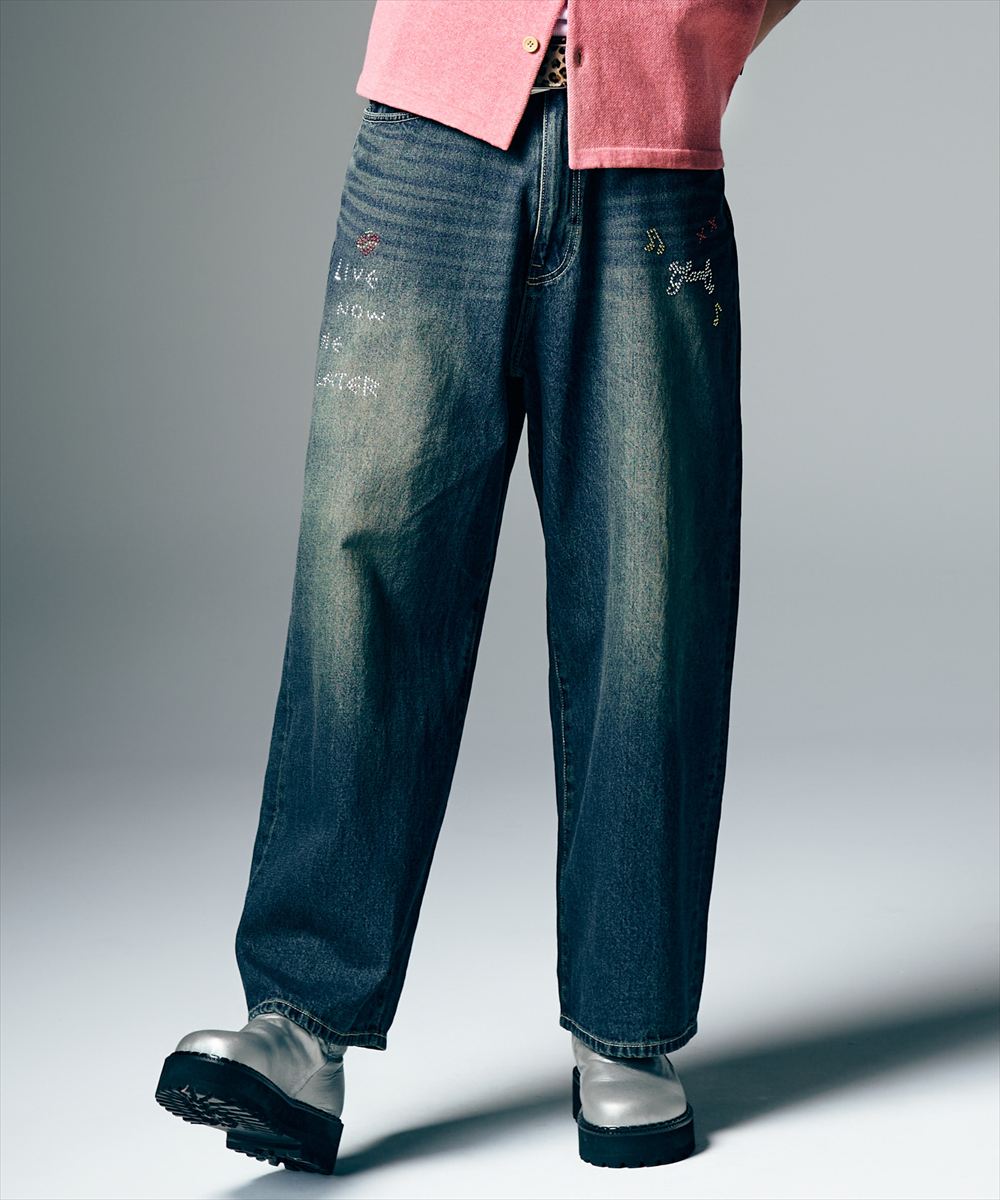 Rakuten - Studs Wide Denim / スタッズワイドデニム　glamb グラム