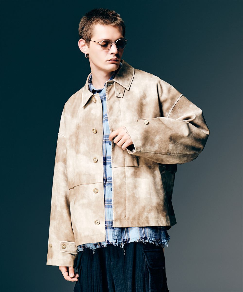 Oversize Synth Leather Blouson / オーバーサイズシンセレザーブルゾン　glamb グラム