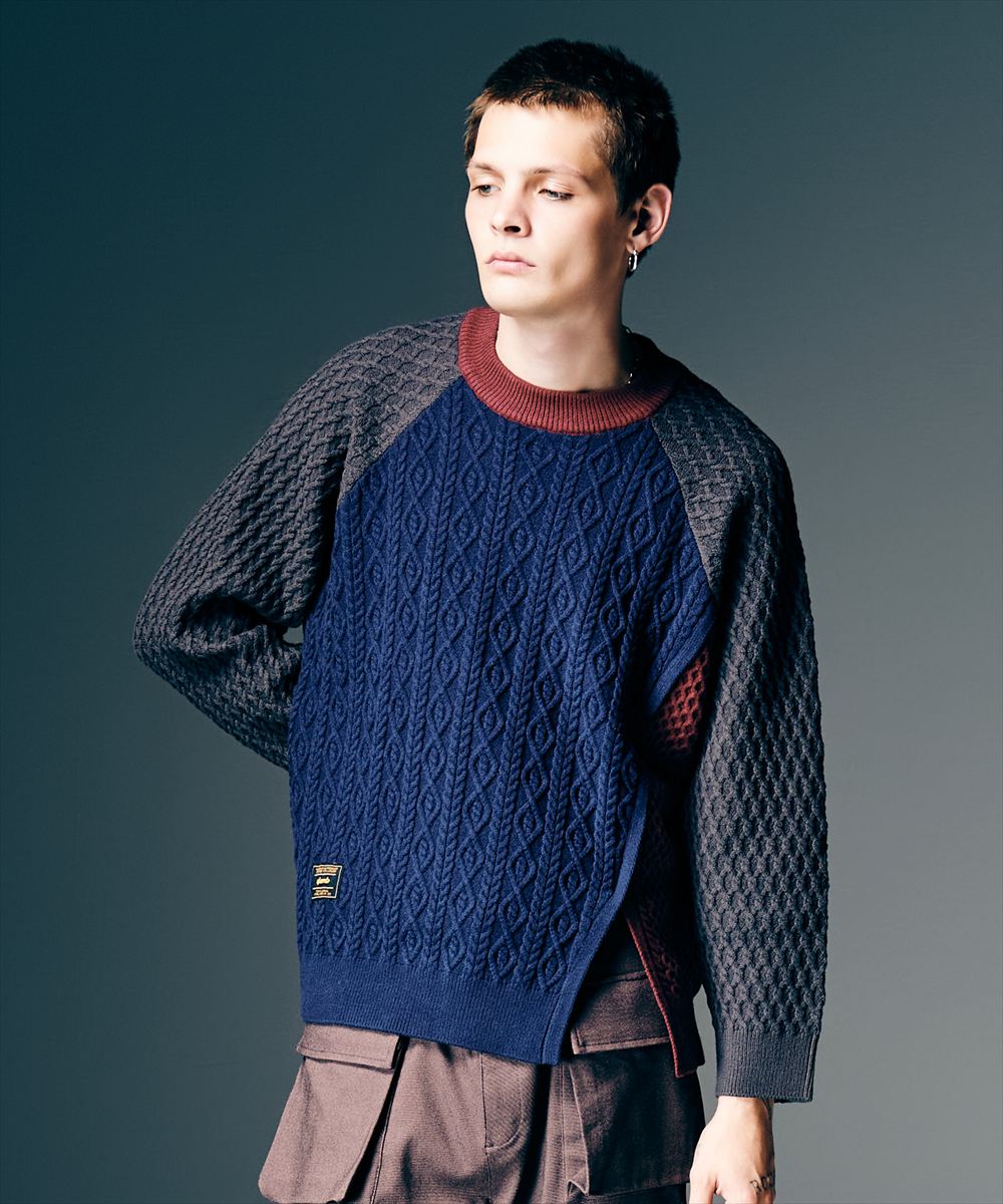 樂天商城 - Asymmetry Cable Knit / アシンメトリーケーブルニット　glamb グラム