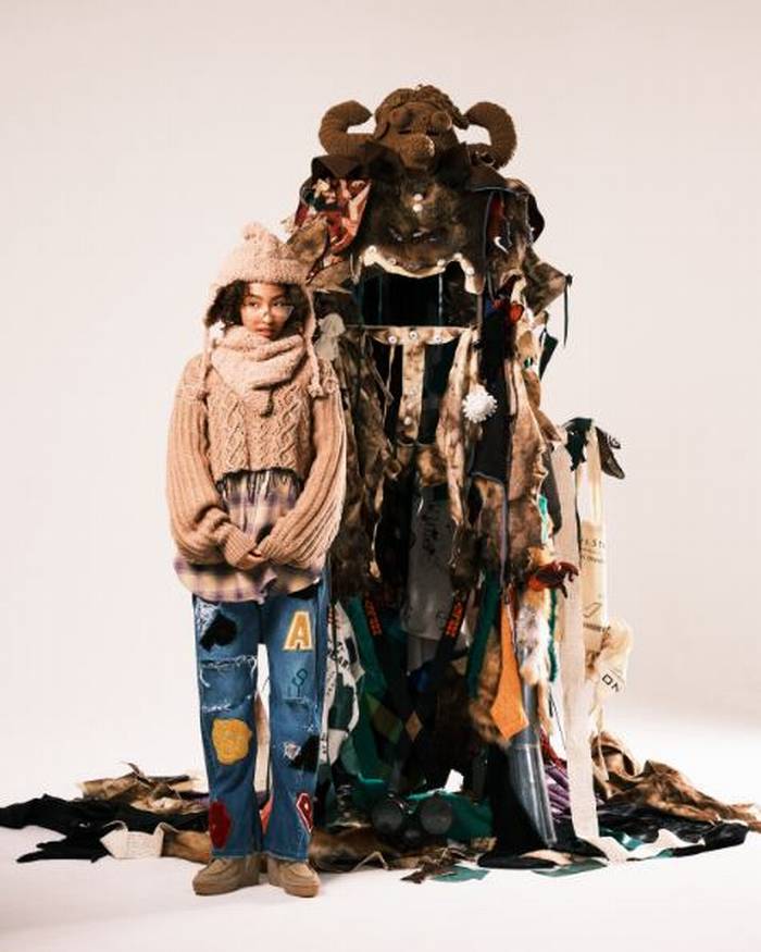 (un)decided アンディサイデッド Cable-knit sweater Ver, Fringe Corn ケーブルニット SEVESKIG 特別価格