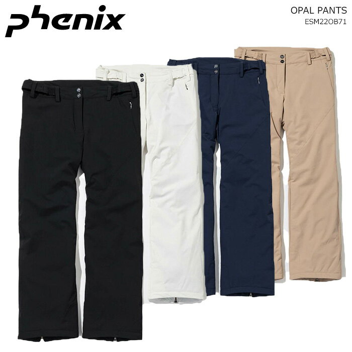 PHENIX/フェニックス パンツ/Phenix OPAL PANTS/esw22ob71 Phenix OPAL PANTS ○表地　NY/PU4WAYストレッチツイル2L ナイロン90％, ポリウレタン10％ ○中綿　REPREVER ポリエステル100％, PH Hollow Thermo ポリエステル100％ ・耐水圧20,000mm ・パーティカルシームシーリング ・インナーカフス ・スリムフィット REPREVER REPREVERは使用済みのペットボトルなどのリサイクル素材から作られたリサイクル繊維のブランド 商品サイズ S　(ウエスト70 ヒップ93 わたり59.5 パンツ丈96.7 裾幅24.75)cm M　(ウエスト73 ヒップ96 わたり61.5 パンツ丈98.7 裾幅25.25)cm L　(ウエスト76 ヒップ99 わたり63.5 パンツ丈100.7 裾幅25.75)cm XL　(ウエスト80 ヒップ103 わたり66.1 パンツ丈103.2 裾幅26.25)cm XXL　(ウエスト84 ヒップ107 わたり68.7 パンツ丈105.7 裾幅26.75)cm XXXL　(ウエスト88 ヒップ111 わたり71.3 パンツ丈107.7 裾幅27.25)cm