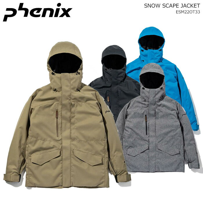 PHENIX/フェニックス ベストオンジャケット/Phenix SNOW SCAPE JACKET/esm22ot33 Phenix SNOW SCAPE JACKET ○表地　リップストップ2L ポリエステル100％ ○中綿　PH HOLLOW Thermo ポリエステル100％ ・耐水圧10,000mm ・袖下ベンチレーション ・チケットホルダー ・レギュラーフィット REPREVER REPREVERは使用済みのペットボトルなどのリサイクル素材から作られたリサイクル繊維のブランド 商品サイズ S　(胸囲116 前丈64 後丈75.8 ゆき丈87.1)cm M　(胸囲120 前丈66 後丈77.9 ゆき丈89.8)cm L　(胸囲124 前丈68 後丈80 ゆき丈92.5)cm XL　(胸囲130 前丈70 後丈82.1 ゆき丈95.5)cm XXL　(胸囲136 前丈72 後丈84.2 ゆき丈98.5)cm