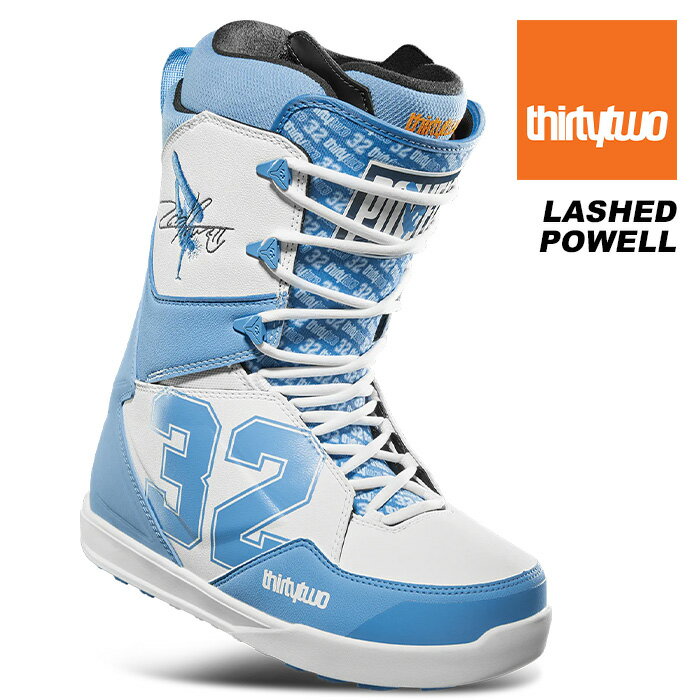 LASHED POWELL COLOR：　Blue / White_442 Favorite boot for Chris Bradshaw, the Lashed offers a Performance Rubber Outsole with Evolution Foam Cushioning and the same reliable fit, medium flex and support. FEATURES1:1 Lasting Performance Rubber Outsole Evolution Foam Cushioning 3D Molded Tongue Team Internal Harness Articulated Cuff Independent Eyestay Performance Backstay ++++++++ Size_ US 5-14 EU 37-48 UK 4-13 Flex_ 6/10 Fit_ Team ※ご注意※ ・製造過程で細かいキズがつくことがあります。ご了承ください。 ・実店舗と在庫を共有しているため、タイミングによって完売となる場合がございます。 ・モニターの発色によって色が異なって見える場合がございます。