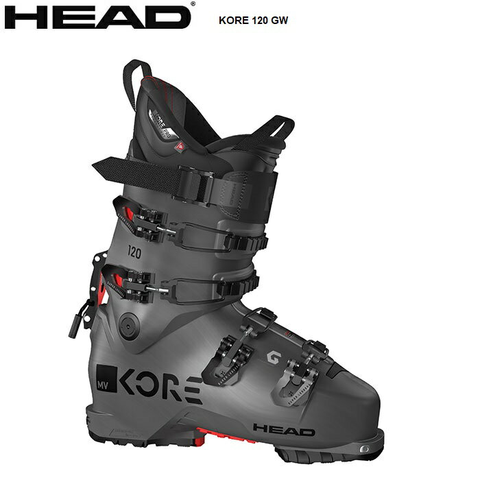 HEAD ヘッド スキーブーツ FREESKI KORE 120 GW LEVEL：Professional FLEX：120 LAST：100mm(26.5cm) SIZE：245-...-275 LINER ・KOREプロ・パーフェクトフィット ・HPフレーム・フットベッド ・53mm ラチェット・ベルクロ SHELL：PU/SL BUCKLE ・4 スクリュー式マイクロアジャスタブル・スーパーレジェラバックル ・バックルロック ・ラチェットロック FEATURES ・スキー/ハイクメカニズム ・前傾角＋1°調整機能 ・フォーム・ウェッジ ・Dynafit認証テック・インサート ・ラバー・インサート ※モニターの発色によって色が異なって見える場合がございます。 ※ご注意※ ・製造過程で細かいキズがつくことがありますが、不良品には該当いたしません。 ・実店舗と在庫を共有しているため、タイミングによって完売となる場合がございます。