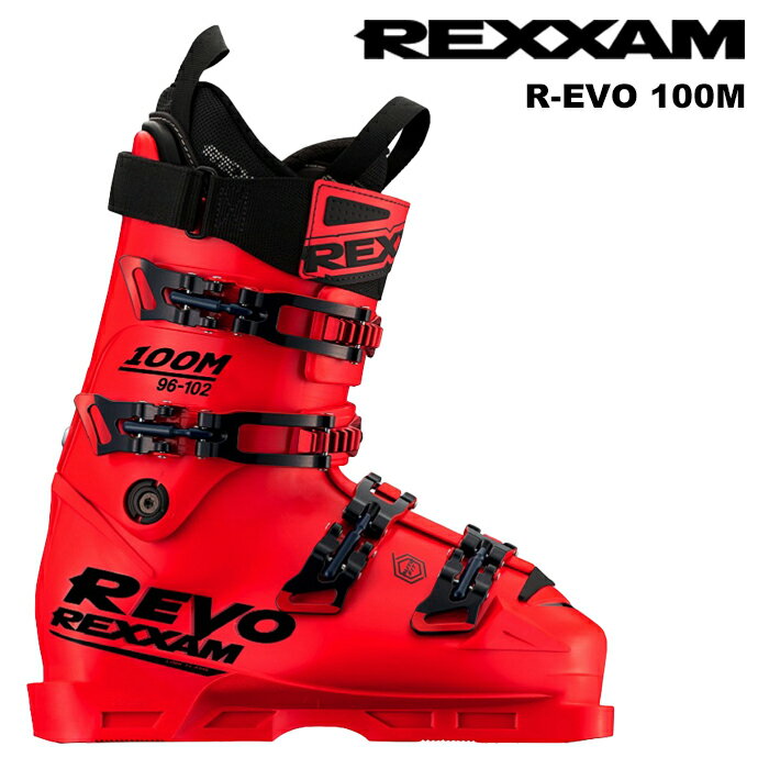 REXXAM レグザム スキーブーツ R-EVO 100M COLOR : FIRE RED SIZE RANGE : 220 - 285 あらゆるバーン状況でも扱いやすいスペックモデル さらに上達を目指す中級者向けのFLEX100。 足当たりソフトなBX-S23インナーを新たに採用。 ※ご注意※ ・製造過程で細かいキズがつくことがありますが、不良品には該当いたしません。 ・実店舗と在庫を共有しているため、タイミングによって完売となる場合がございます。 ・モニターの発色によって色が異なって見える場合がございます。