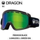 【A03】DRAGON ドラゴン ゴーグル D1 PREMIUM BLACK LL J.GREEN ION 25-26 モデル