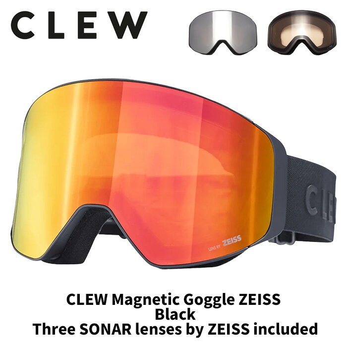 CLEW Magnetic Goggle ZEISS Black 【LENS1】 SONAR NIGHT LENS BY ZEISS Filter S1 : cloudy, snowy and night runs 100% UV-Protection 【LENS2】 SONAR LENS BY ZEISS Filter S2 : partly sunny (varying light) 100% UV-Protection 【LENS3】 SONAR LENS BY ZEISS Filter S3 : full sunny days, bright sunlight 100% UV-Protection レンズ ZEISS製マグネット式交換式SONARレンズ3種類付属 付属品 旅行中にCLEWゴーグルを保護するためのハードシェル ケースとマイクロファイバーバッグ 交換レンズ用マイクロファイバーバッグ2個 ゴーグルクロス ※ご注意※ ・製造過程で細かいキズがつくことがあります。ご了承ください。 ・実店舗と在庫を共有しているため、タイミングによって完売となる場合がございます。 ・モニターの発色によって色が異なって見える場合がございます。 【返品交換不可商品】