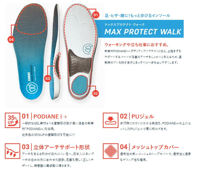 SIDAS��MAX PROTECT WALK��3207661�ۥ����� ���󥽡��� �ޥå����ץ��ƥ��ȡ���������