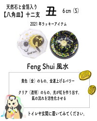 2021年【丑】十二支6cm八角プレート台座付き金箔水晶入り【当店オススメ】おしゃれ【盛り塩皿にも】1枚風水グッズオルゴナイトSサイズ玄関トイレ浄化フラワーオブライフヒーリング同時オシャレ開運アイテム天然石パワーストーン縁起物幸運