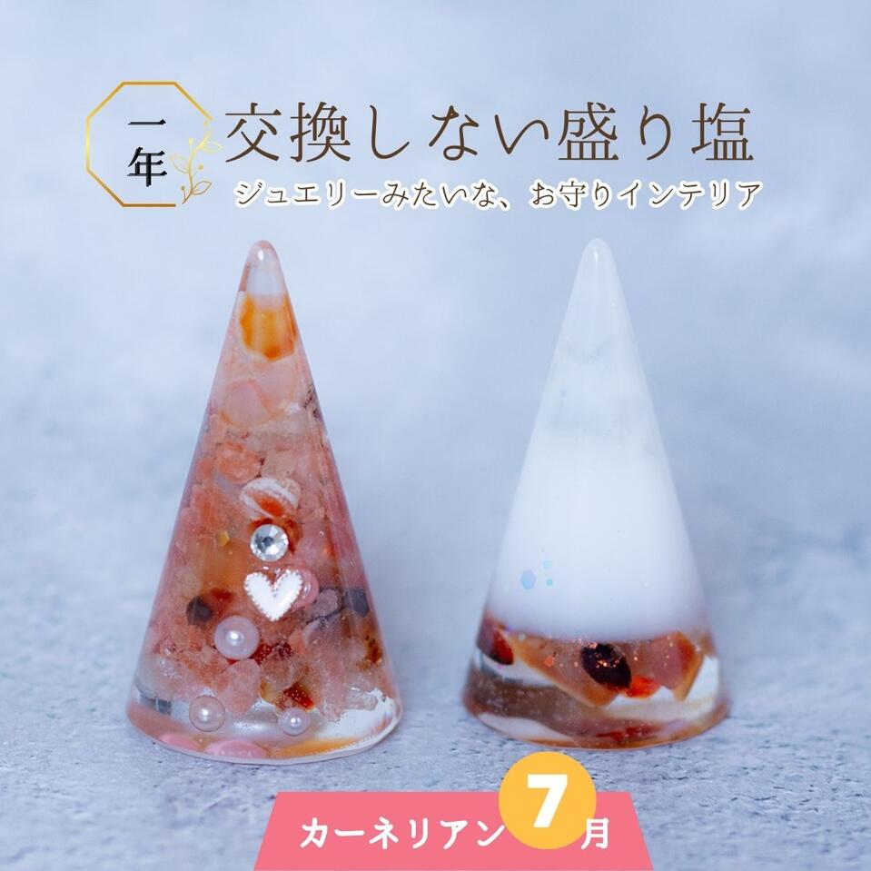 カーネリアン ＼ 7月 誕生石 ／ 交換不要 盛り塩 2個 セット 円錐6.5cm 風水 玄関 水晶 オシャレ プレゼント 女性 インテリア雑貨